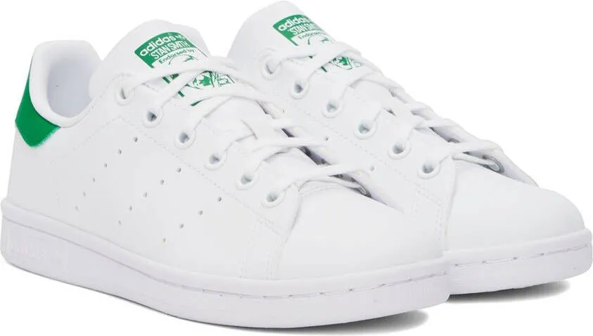 Adidas Kids White & Green Stan Smith Big Kids Sneakers