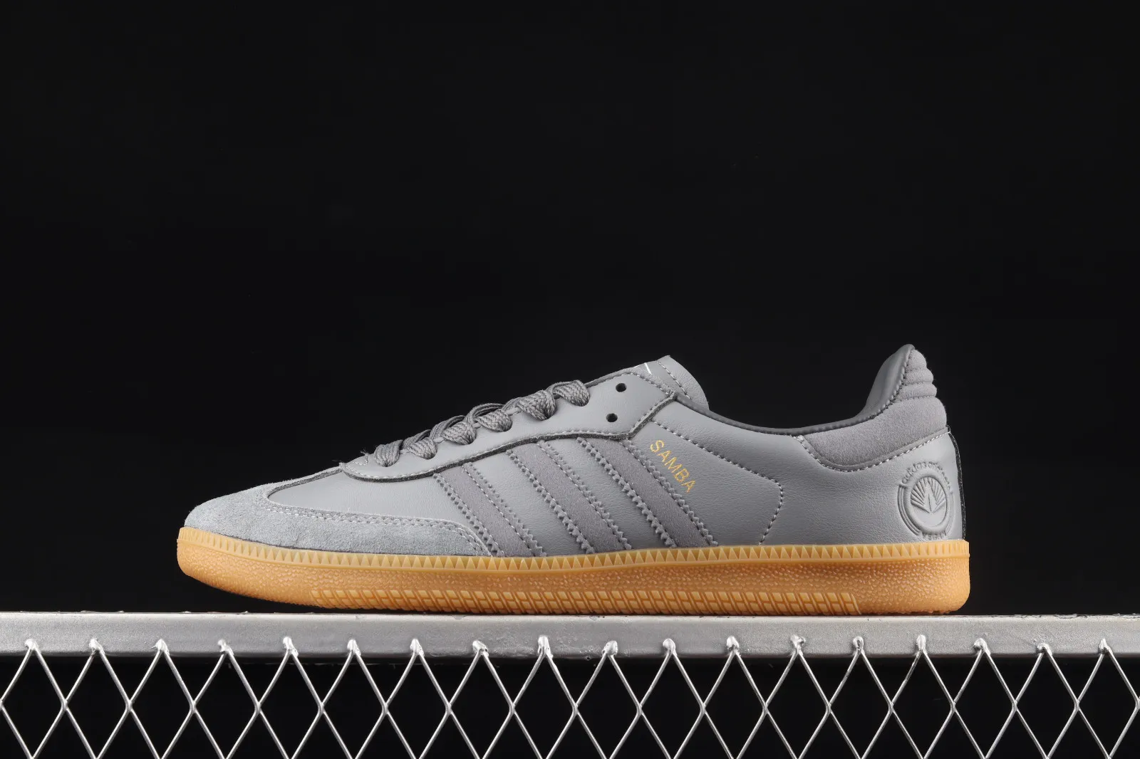 Adidas Originals Samba Vegan Dark Grey Brown Metallic Gold FW2430