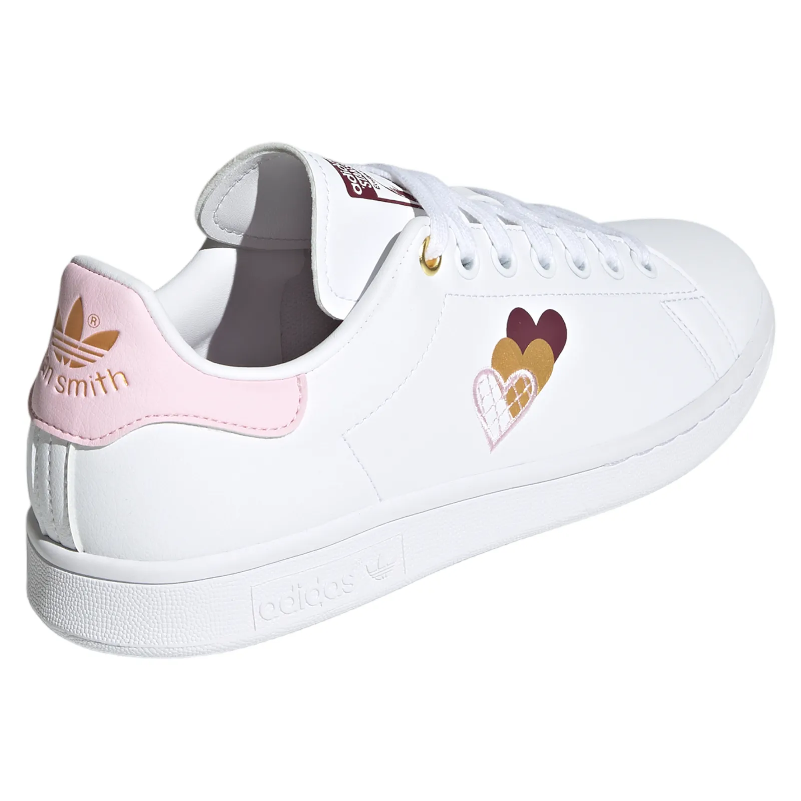 adidas Originals Womens Stan Smith Hearts Shoes - Cloud White / Clear Pink