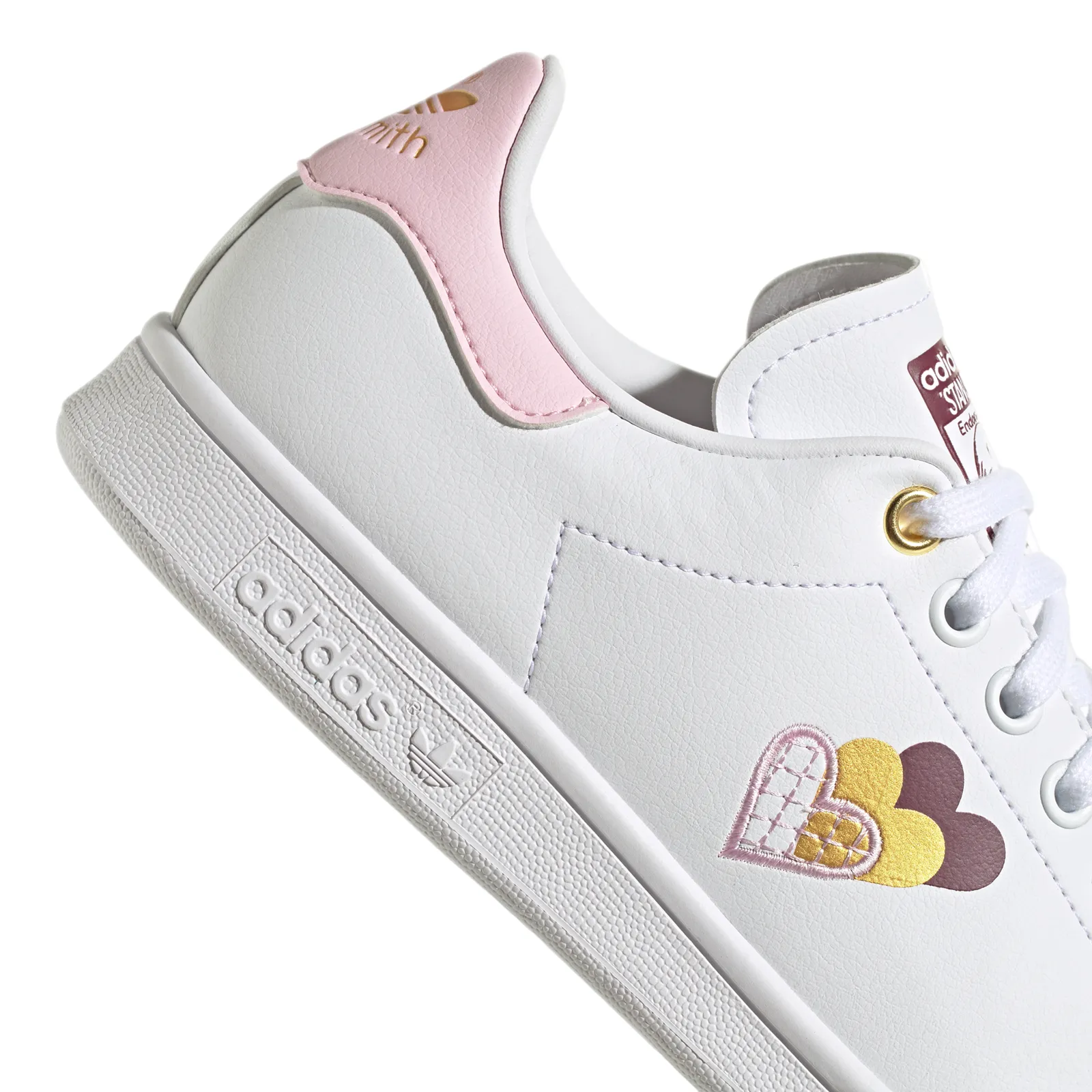 adidas Originals Womens Stan Smith Hearts Shoes - Cloud White / Clear Pink