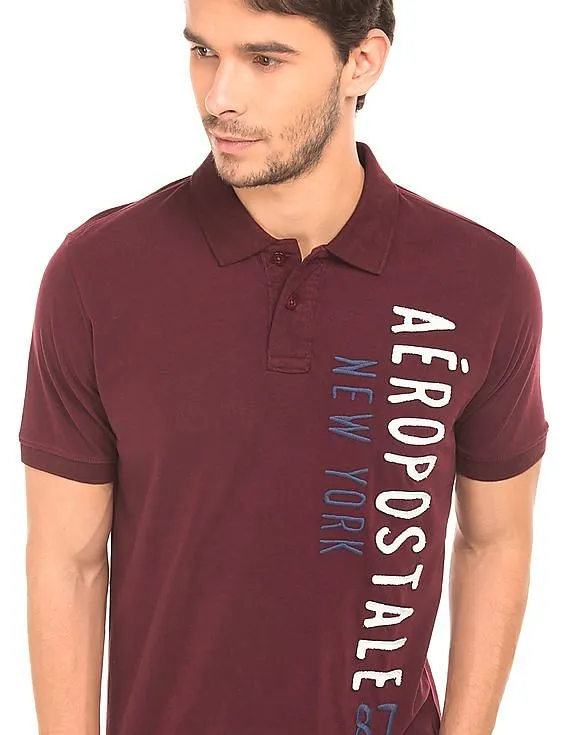 Aeropostale Appliqued Front Polo Shirt