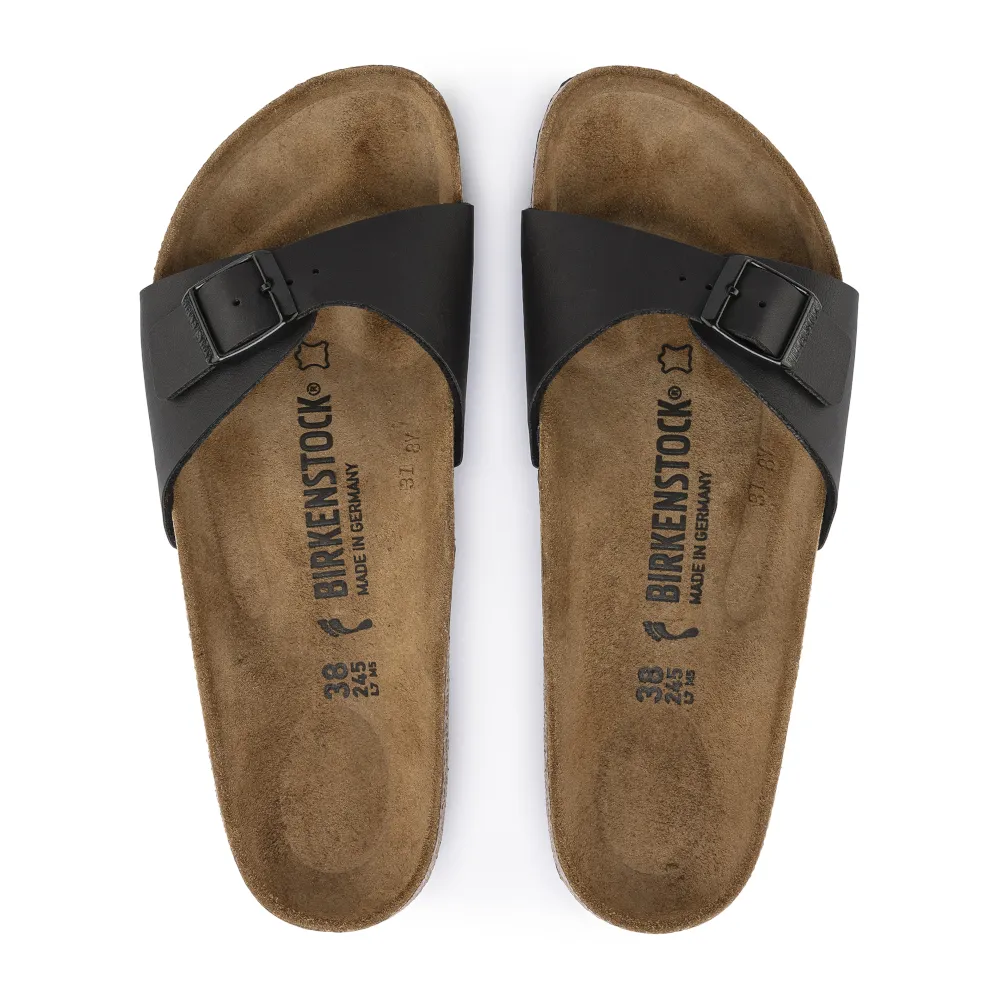 Birkenstock Madrid Black Birko-Flor Sandals (Narrow)