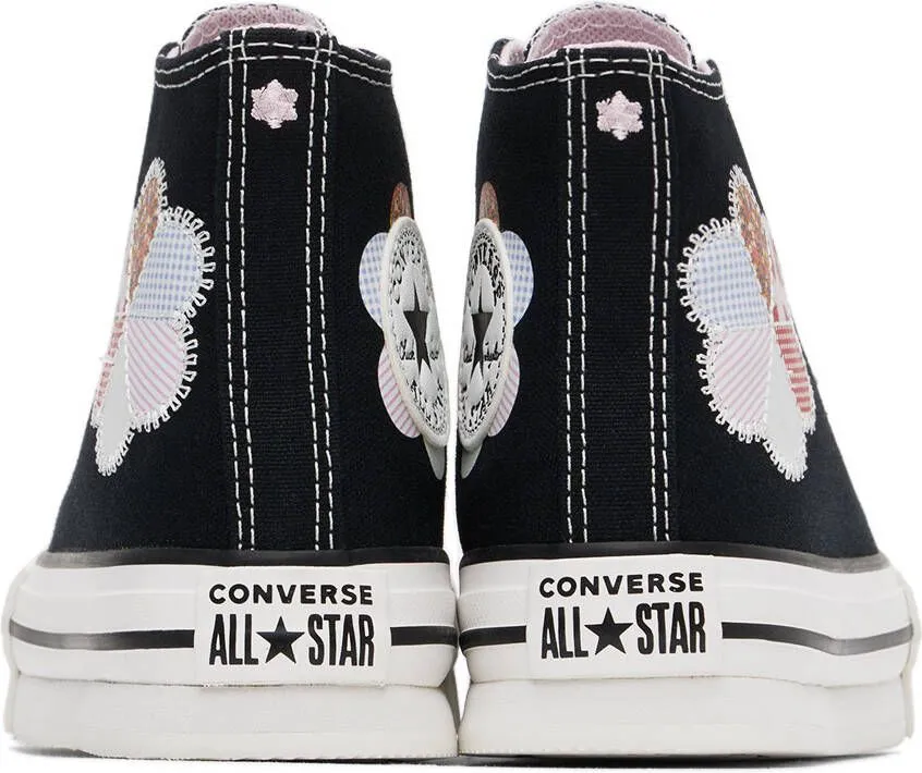 Converse Kids Black Chuck Taylor All Star Lift Patchwork Sneakers