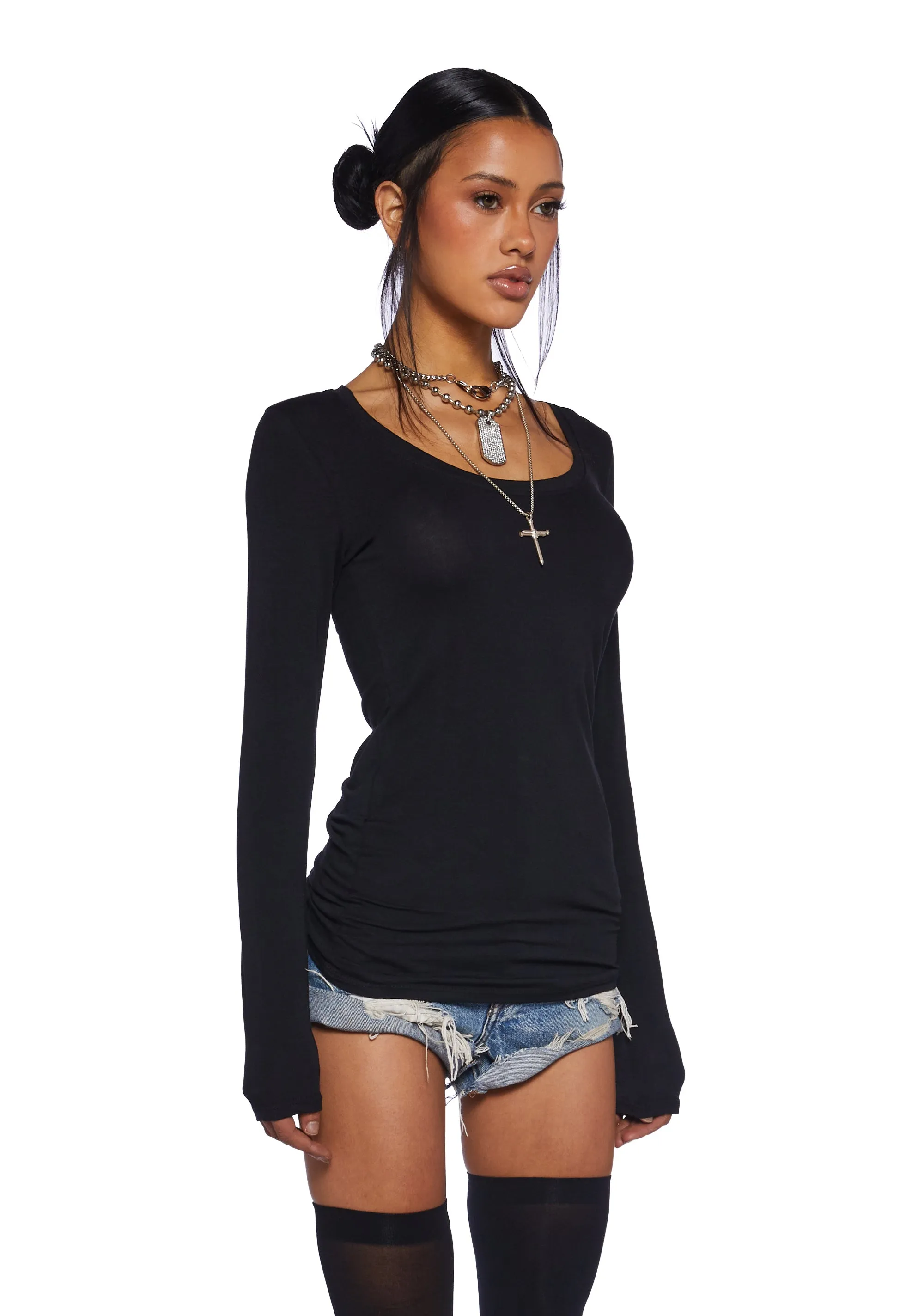 Designer Sass Crop Polo Top-