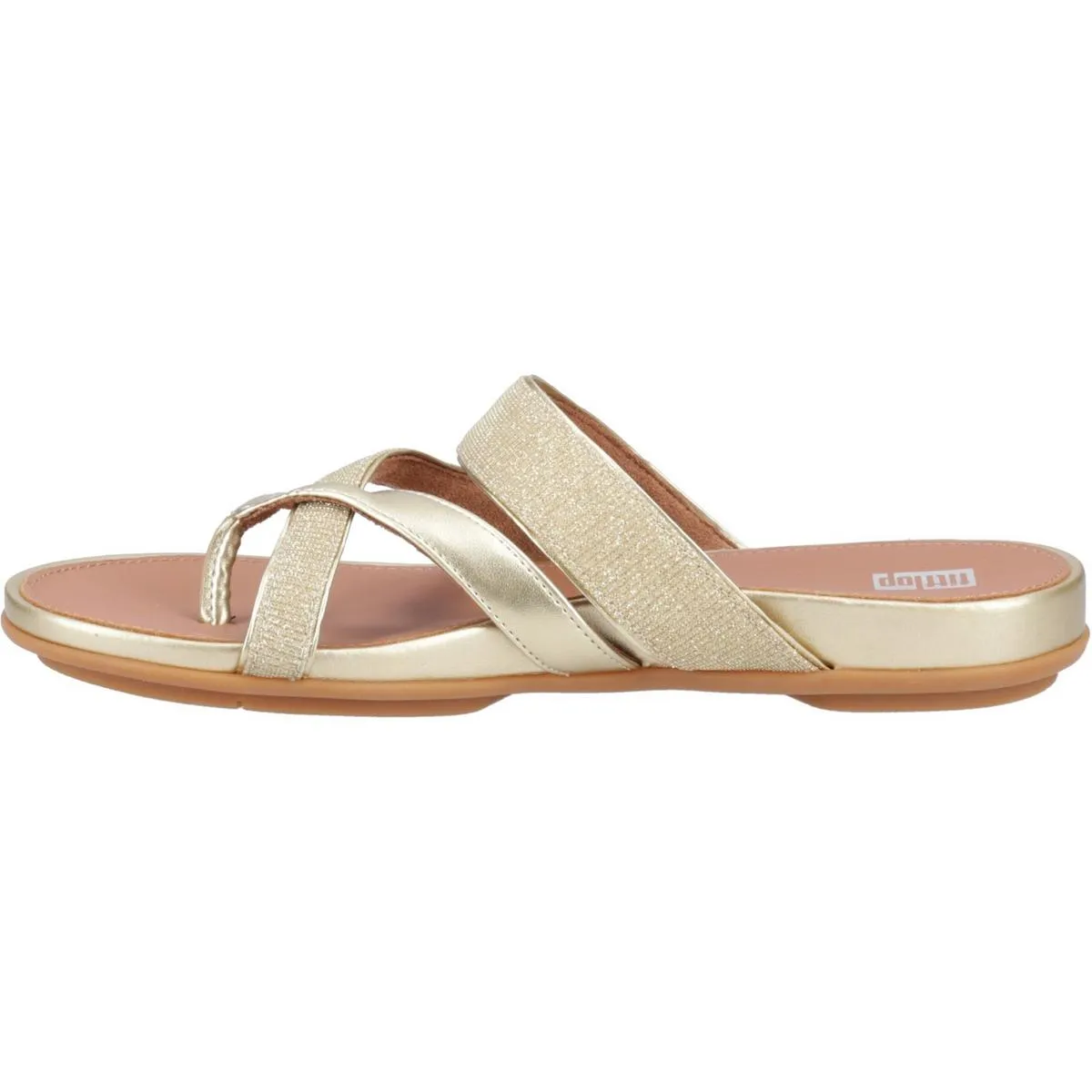 Fitflop Gracie Shimmerlux Strappy Toe Post Sandals Platino