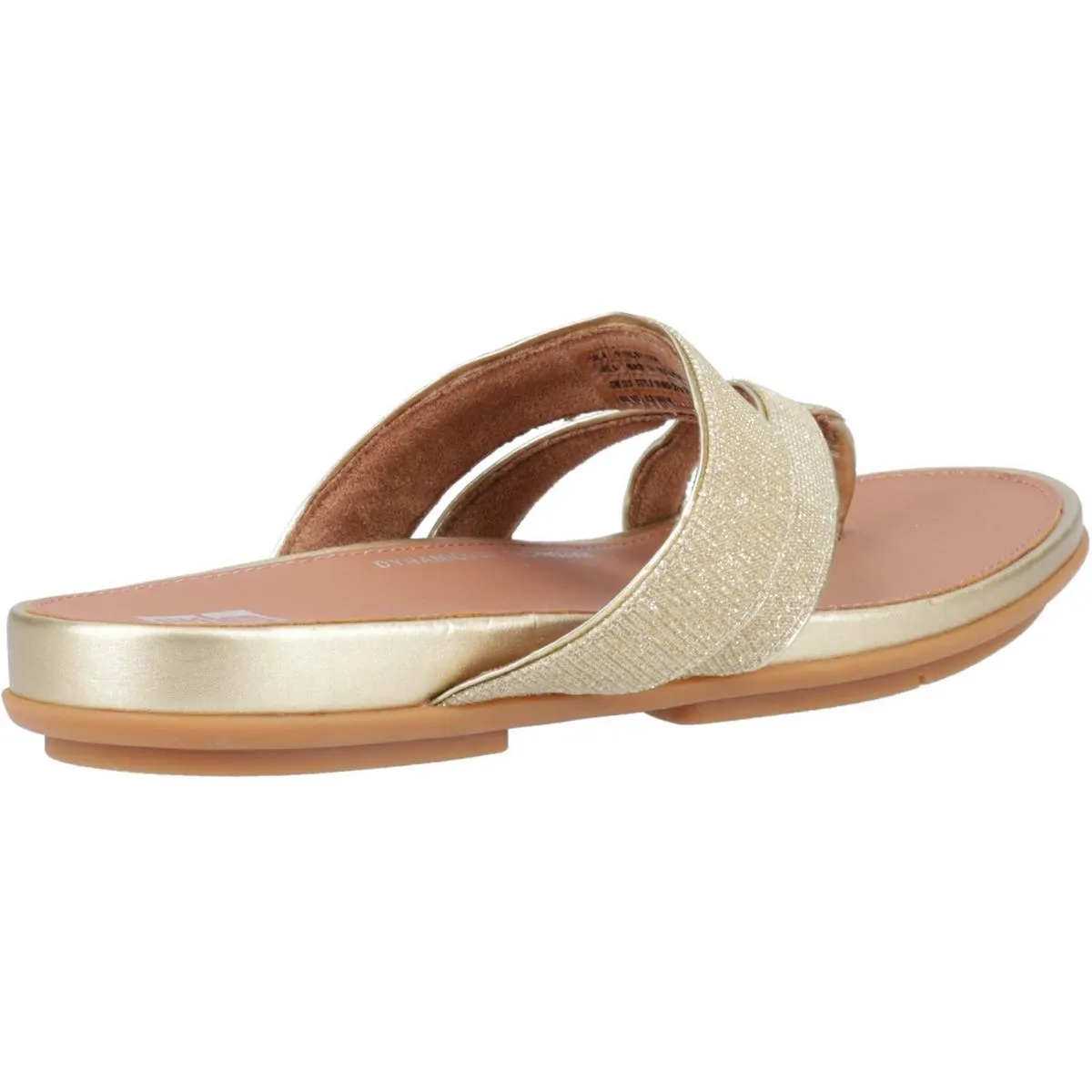 Fitflop Gracie Shimmerlux Strappy Toe Post Sandals Platino