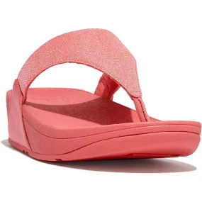 Fitflop Lulu Shimmerlux Toe Post Sandals Rosy Coral