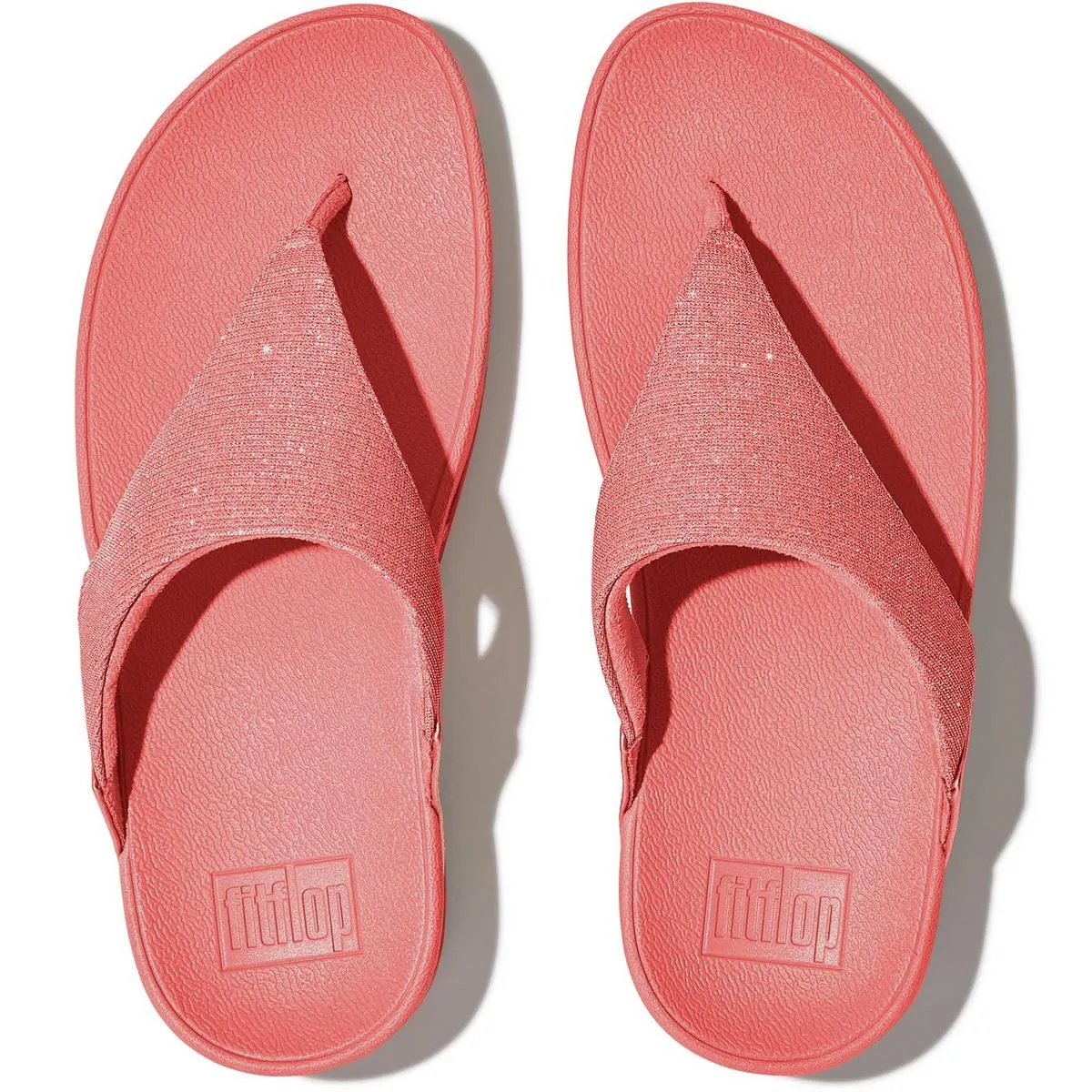 Fitflop Lulu Shimmerlux Toe Post Sandals Rosy Coral