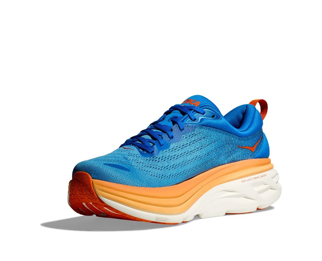 HOKA Men's Bondi 8 - Coastal Sky/Vibrant Orange