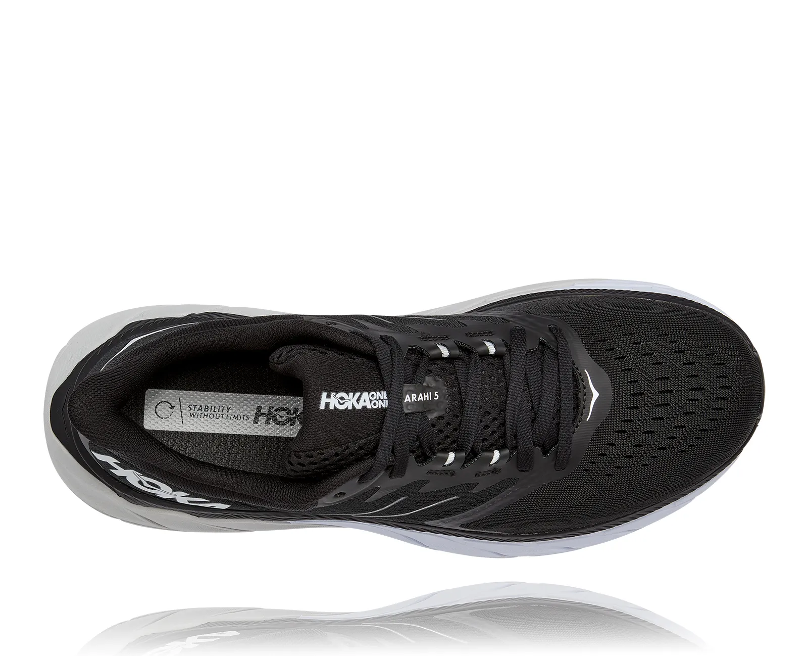 Hoka Mens Arahi 5 **Wide Width**- Black/White