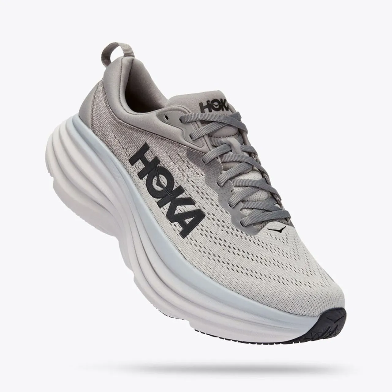 HOKA ONE ONE Men's Bondi 8 - Sharkskin / Harbor Mist (Wide Width)