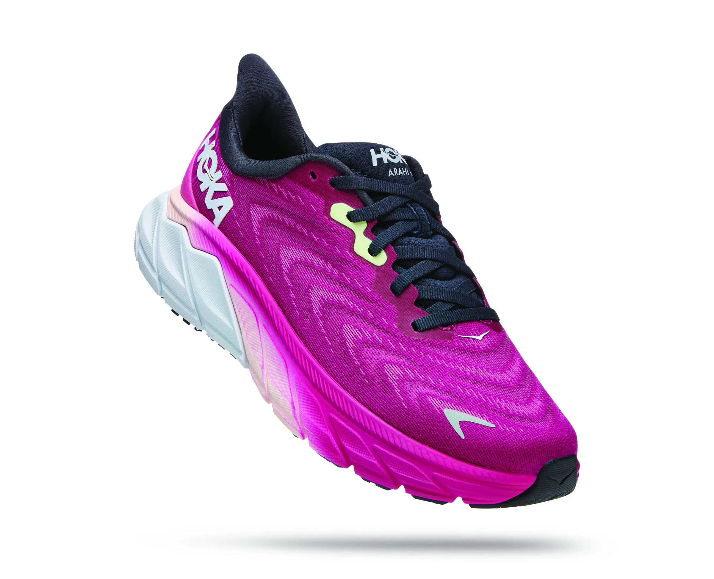 Hoka Womens Arahi 6 Stability Athletic Shoe- Festival Fuchsia