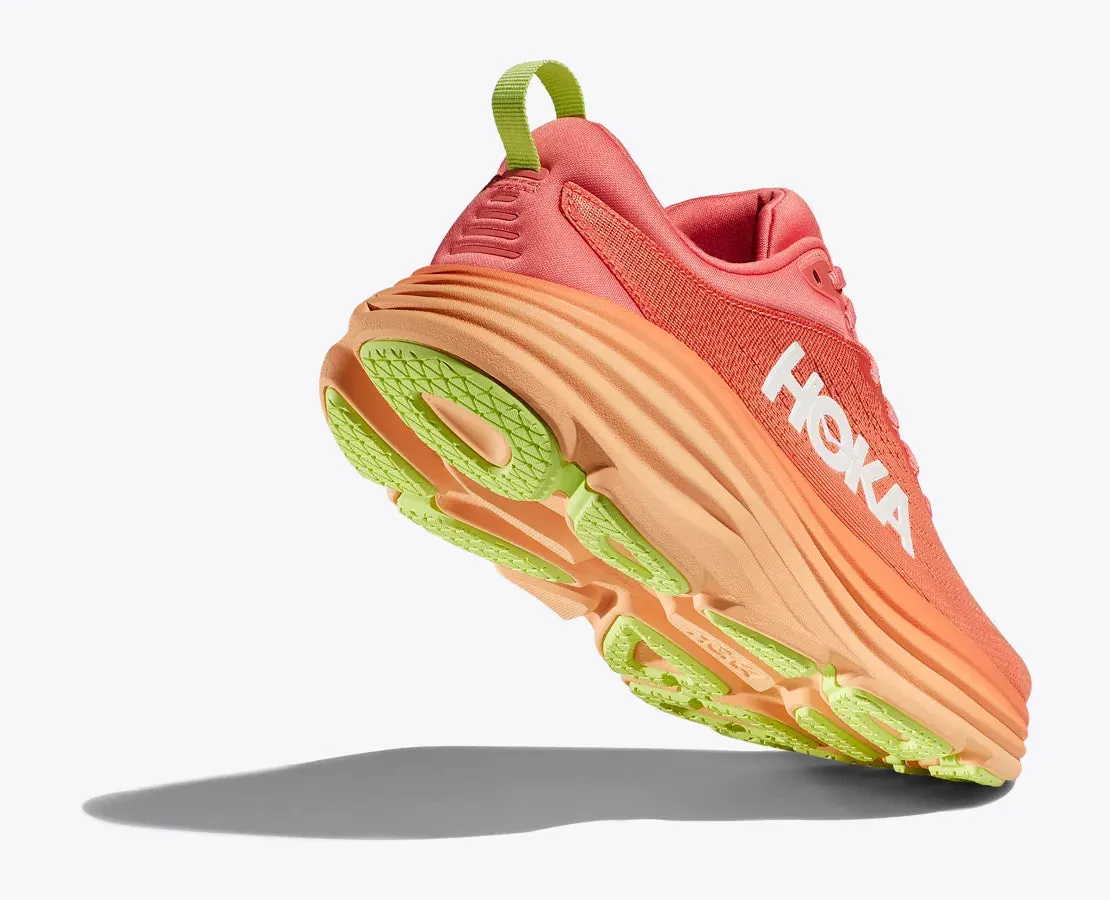 HOKA WOMENS  BONDI 8 - CORAL / PAPAYA