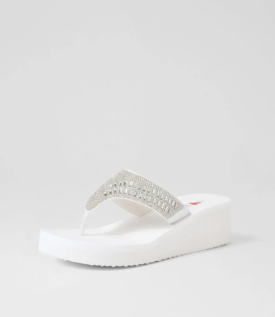 I LOVE BILLY Golter White Multi Sandals