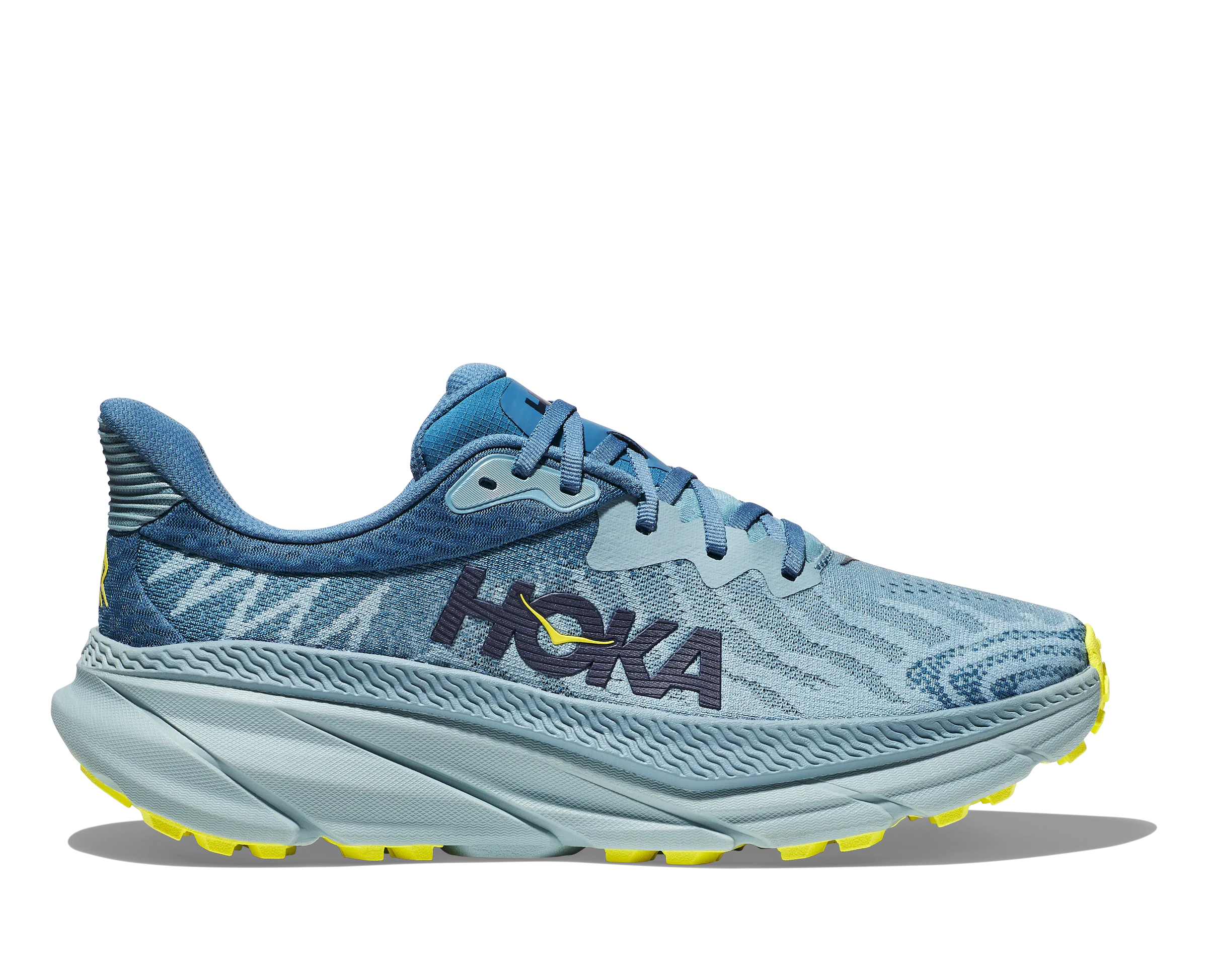 Men's Hoka Challenger 7 Color: Stone Blue/Evening Primrose (WIDE WIDTH)