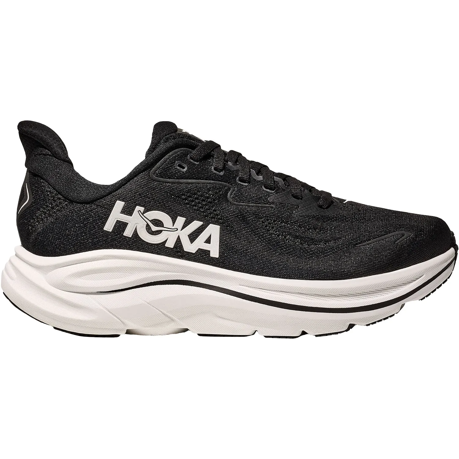 Men's Hoka Clifton 10 Black/White Mesh