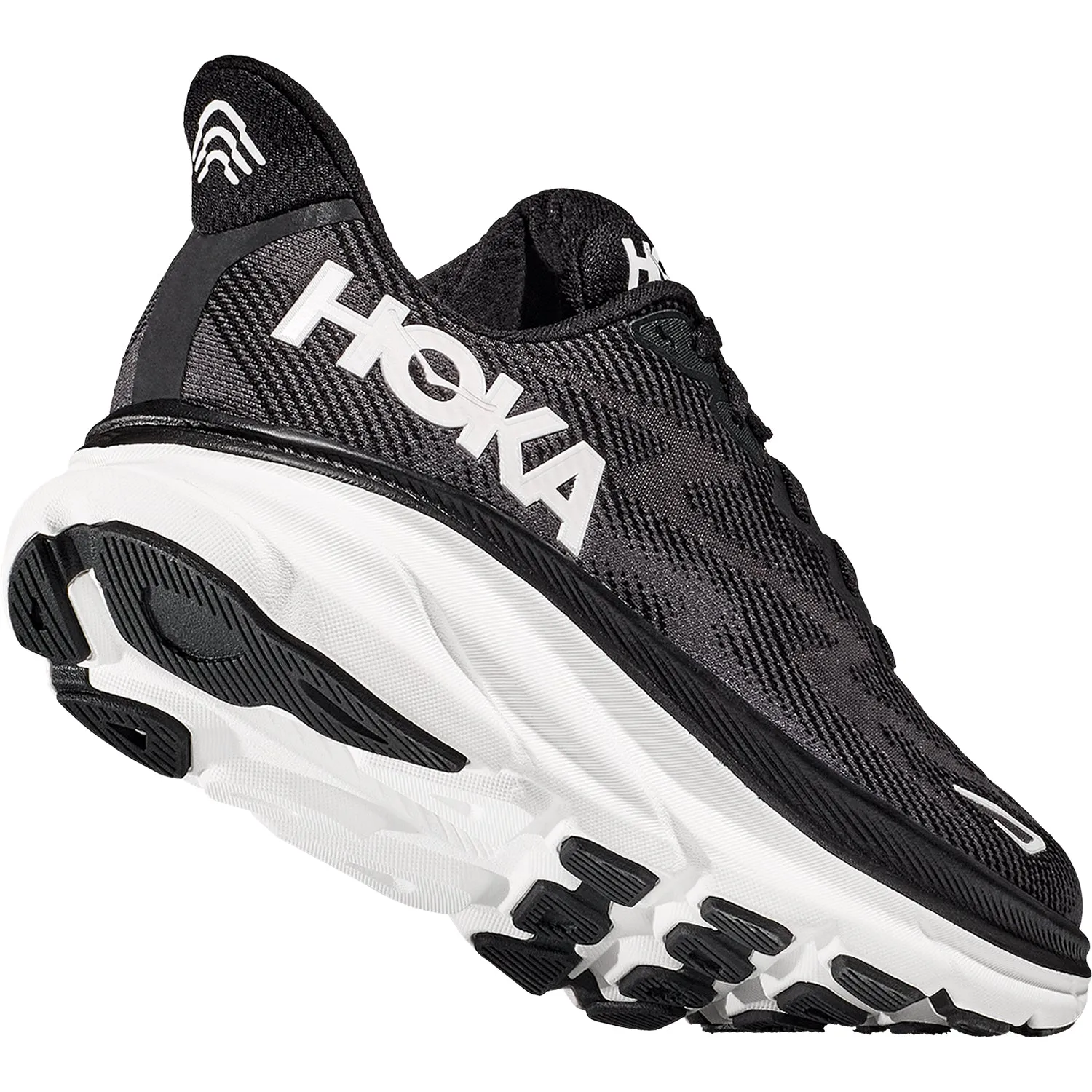 Men's Hoka Clifton 9 Black/White Mesh