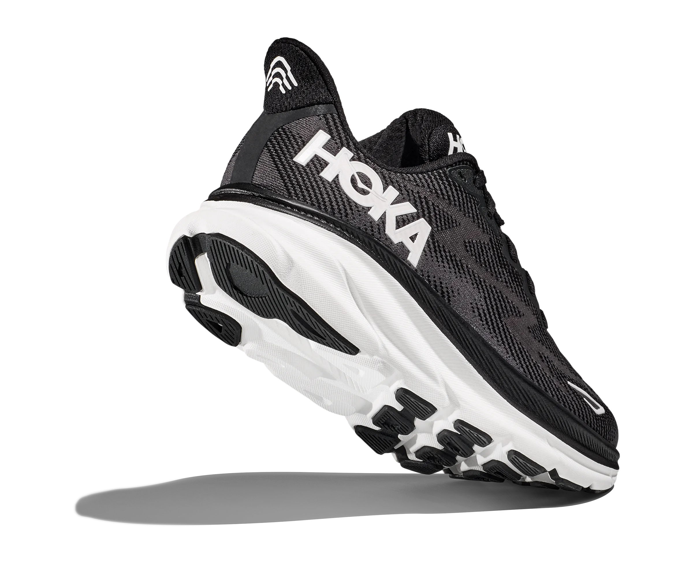 Men's Hoka Clifton 9 Color: Black/ White