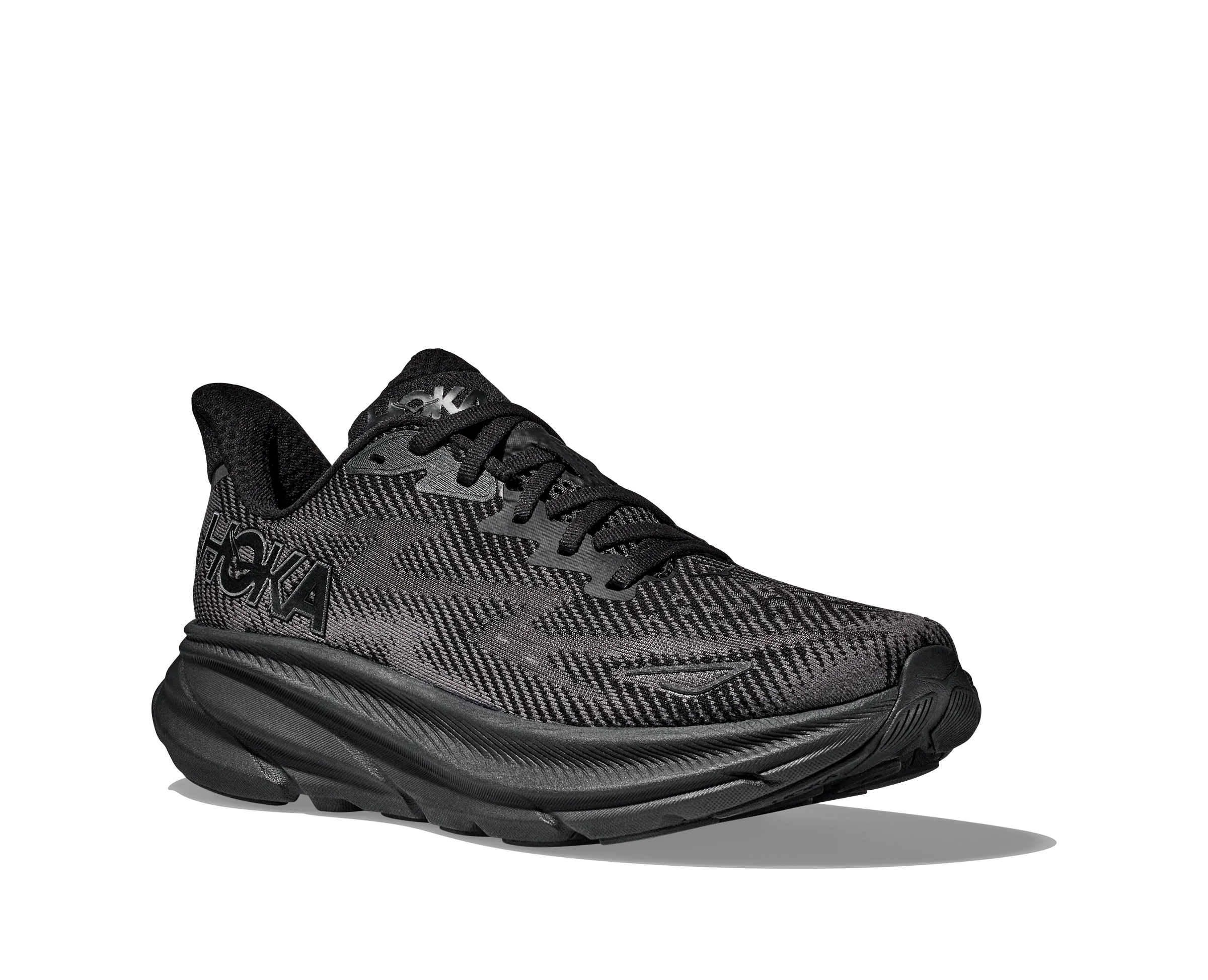 Men's Hoka Clifton 9 Color: Black/Black