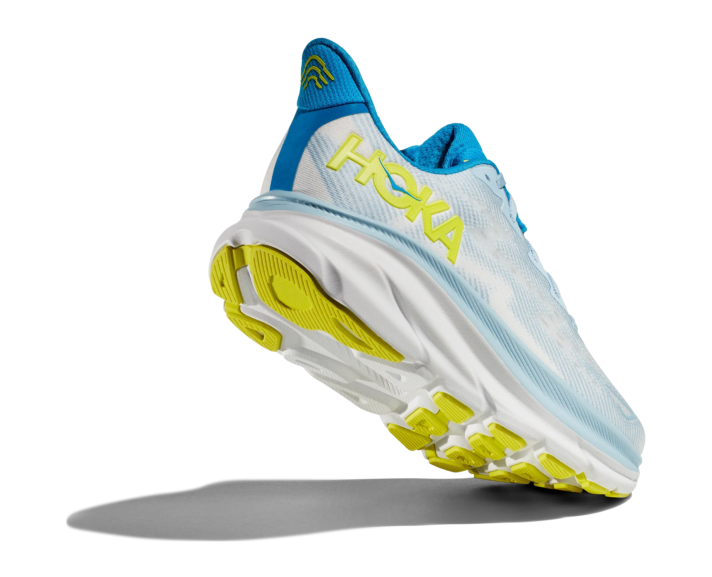 Men's Hoka Clifton 9 Color: Ice Water / Evening Primrose