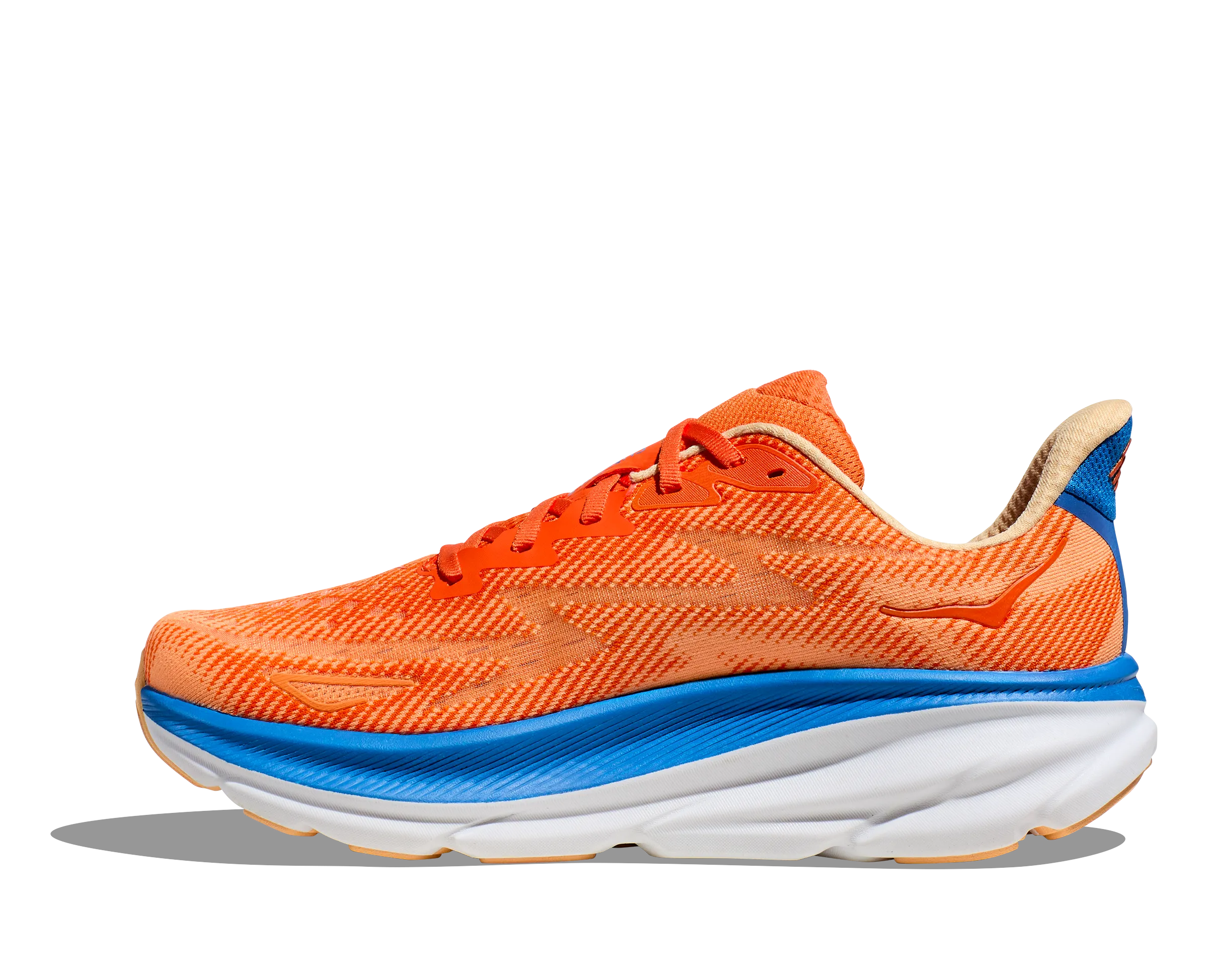 Men's Hoka Clifton 9 Color: Vibrant Orange/Impala