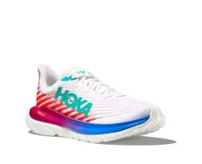 Mens Hoka Mach 5 in White/Flame