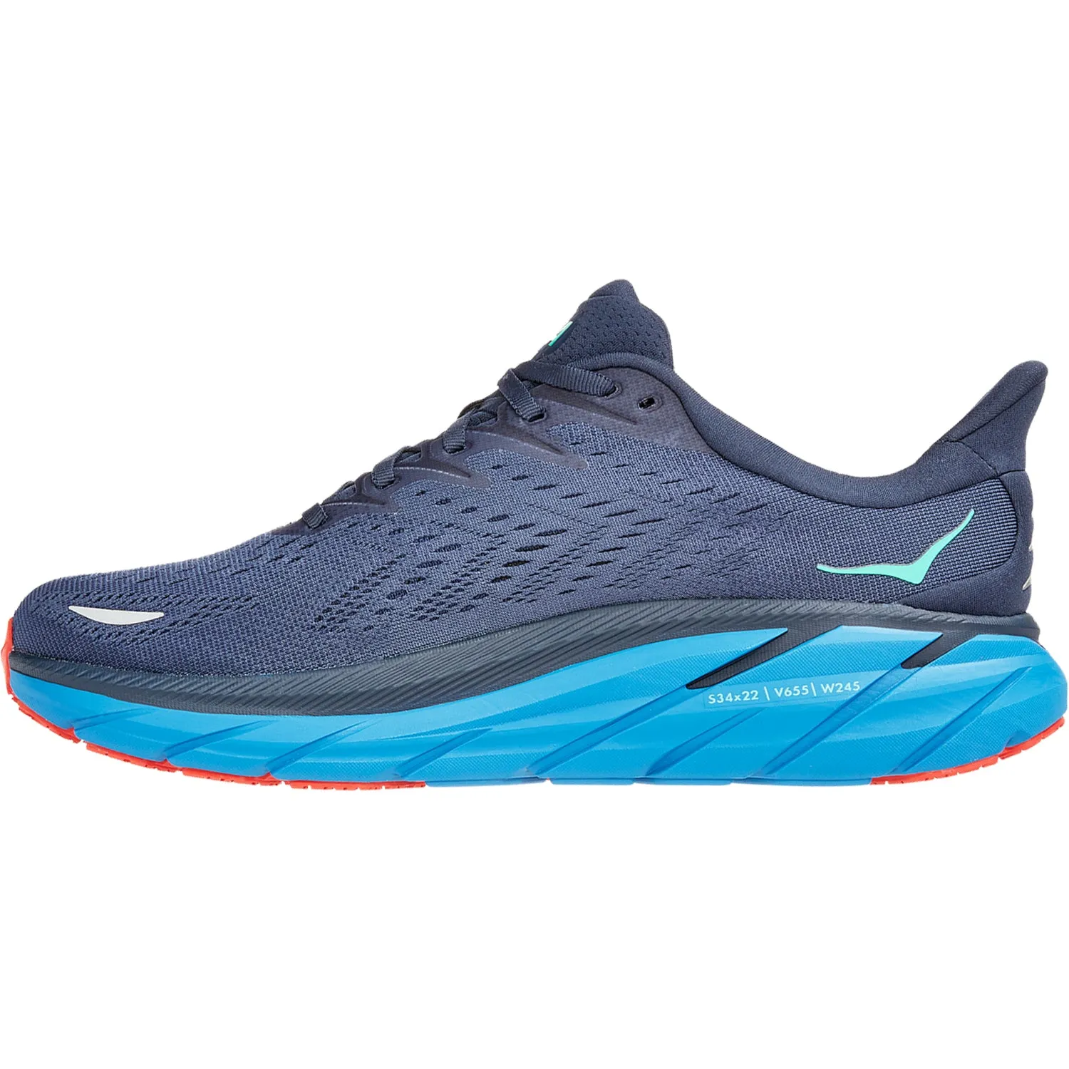 Men's Hoka One One Clifton 8 Outer Space/Vallarta Blue Mesh