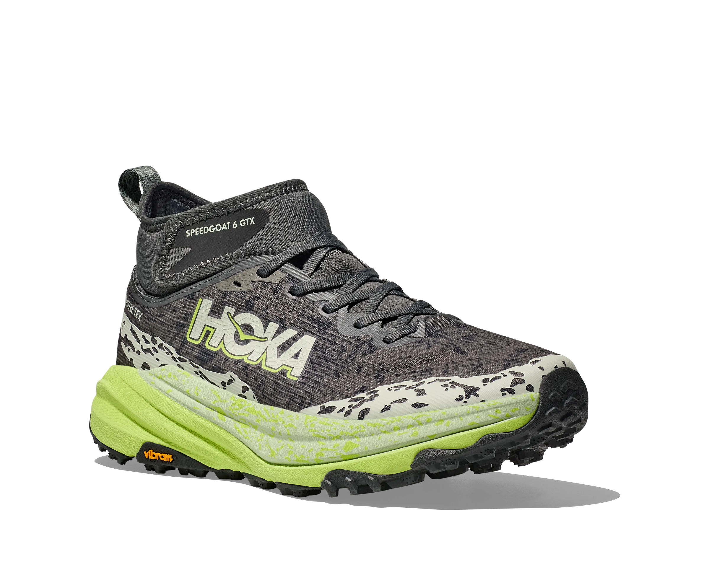 Men's Hoka Speedgoat 6 Mid GTX Color: Outer Orbit / Lettuce