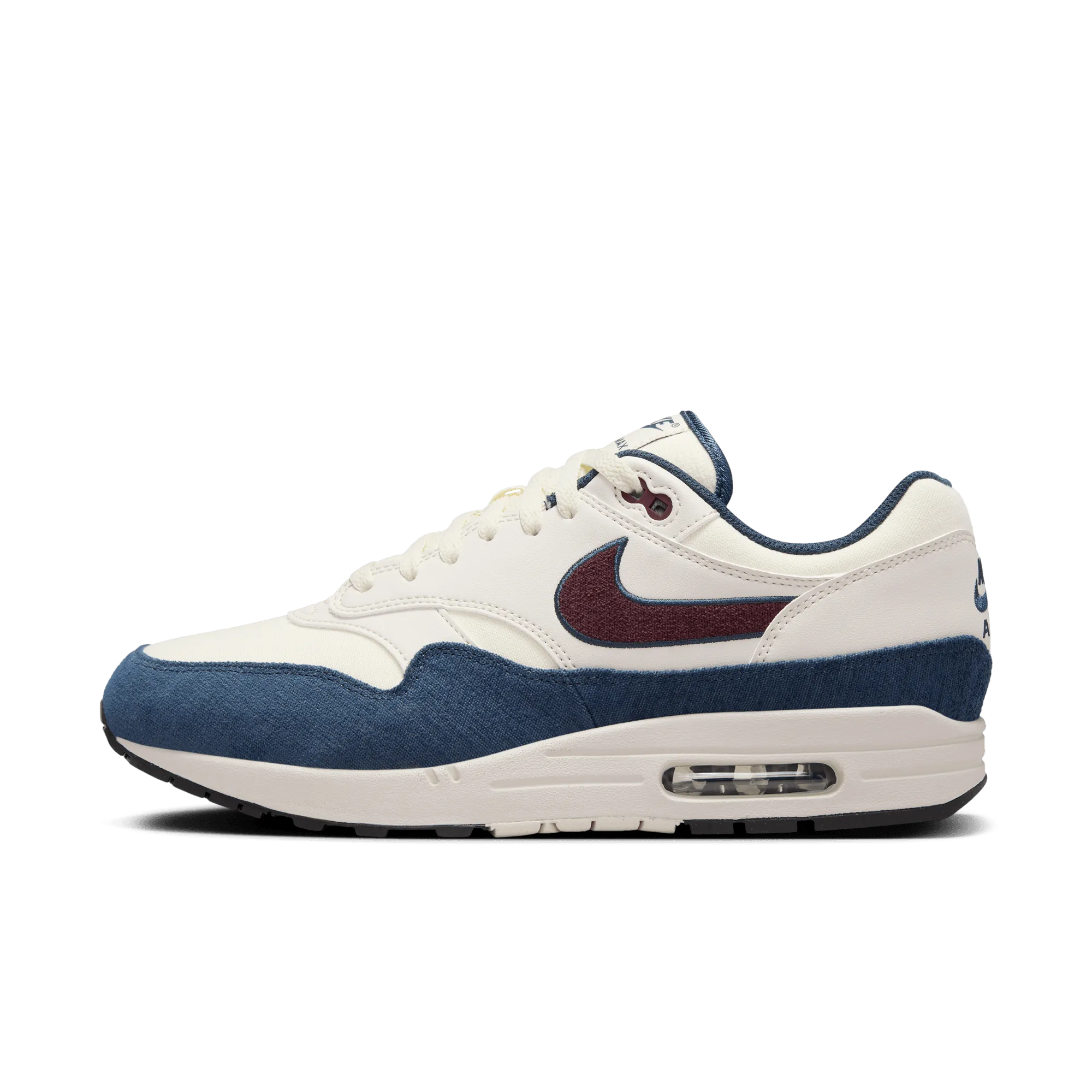 Men's Nike Air Max 1 Notebook Doodles - Coconut Milk/Burgundy Crush/Armory Navy