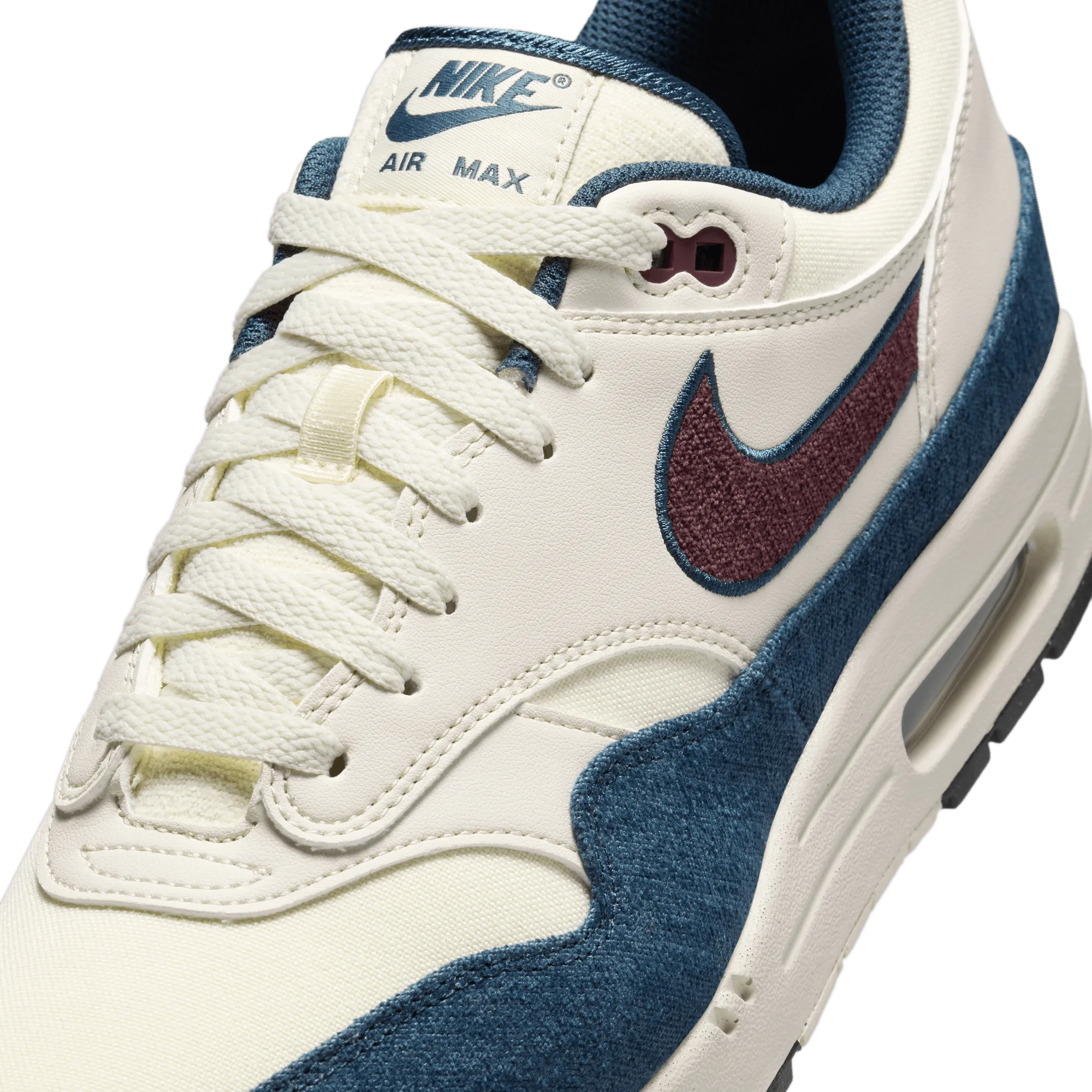 Men's Nike Air Max 1 Notebook Doodles - Coconut Milk/Burgundy Crush/Armory Navy