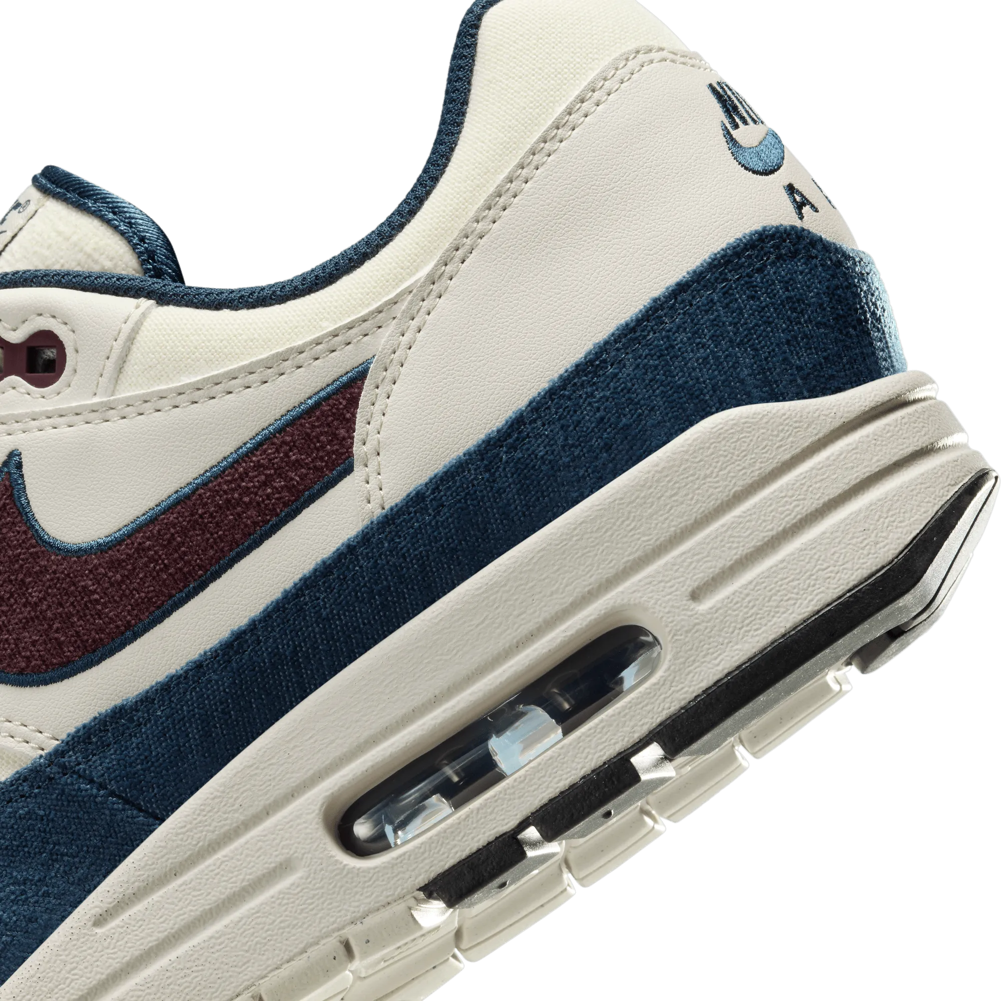 Men's Nike Air Max 1 Notebook Doodles - Coconut Milk/Burgundy Crush/Armory Navy