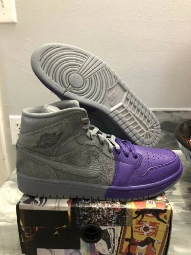 Nike air jordan 1 mid se sheila rashid cool grey court purple