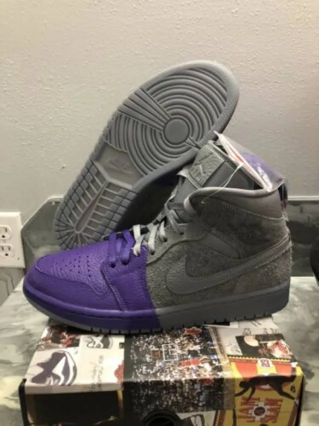 Nike air jordan 1 mid se sheila rashid cool grey court purple