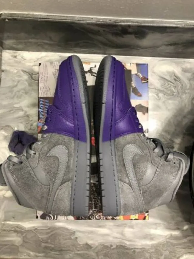 Nike air jordan 1 mid se sheila rashid cool grey court purple