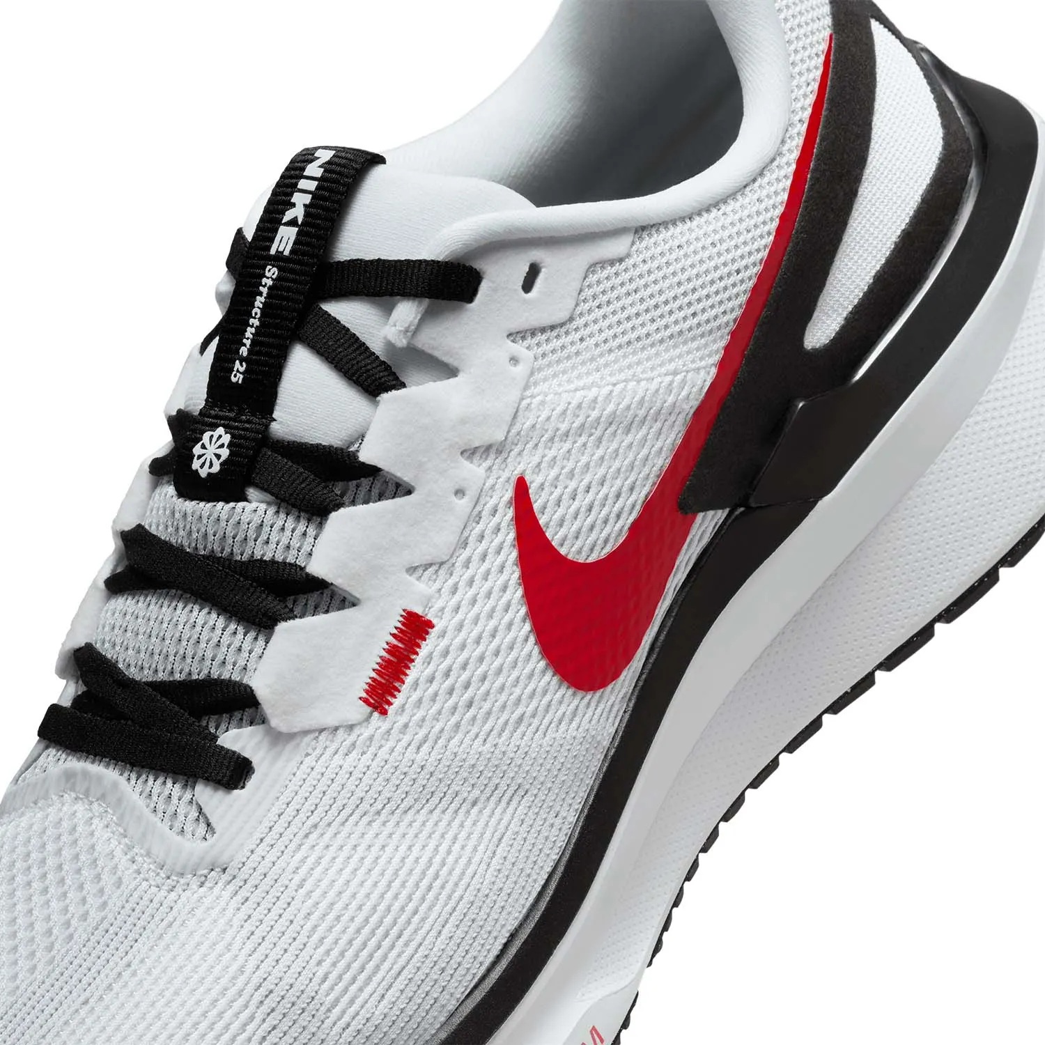 Nike Air Zoom Structure 25  White/Fire Red/Black/Light Smoke Grey