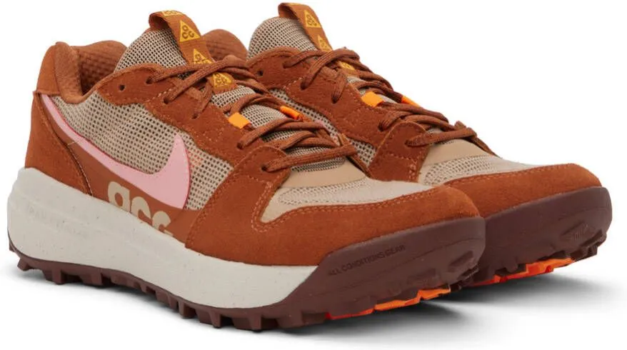 Nike Beige & Orange ACG Lowcate Sneakers