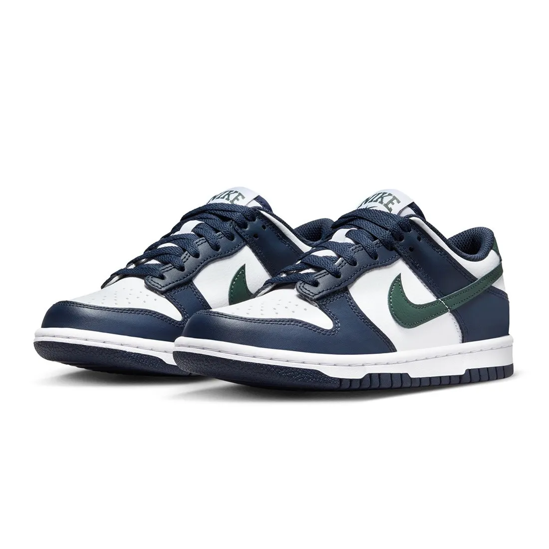 Nike Big Kids Dunk Low Gs (obsidian / vintage green-white)