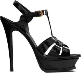 Saint Laurent 105mm Classic Tribute patent sandals Black