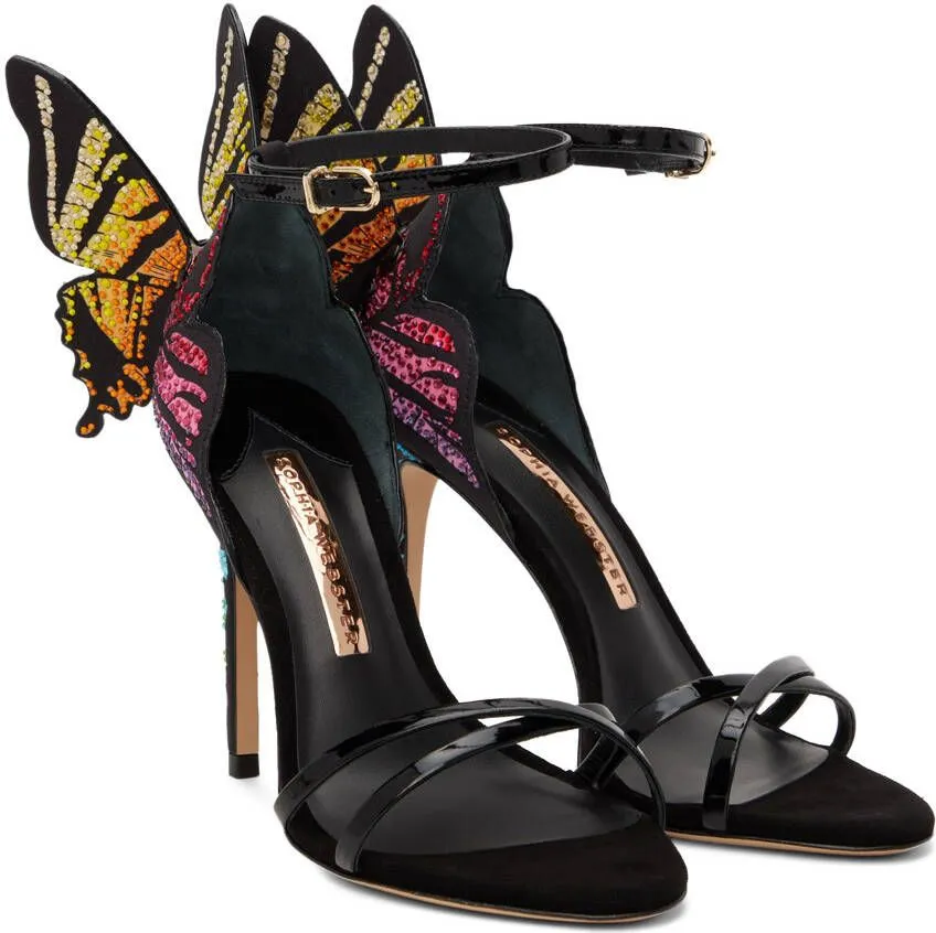 Sophia Webster Black Chiara Embellished Heeled Sandals