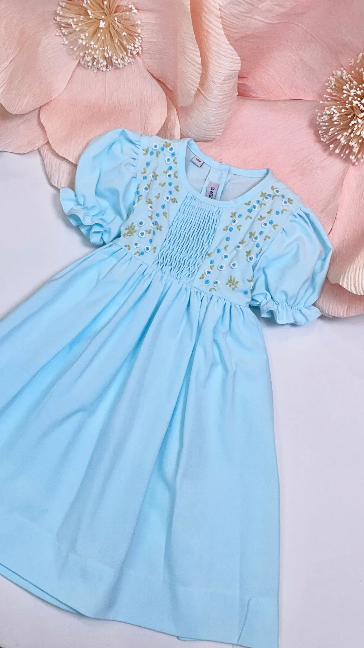 TURQUOISE ROSEBUD DRESS