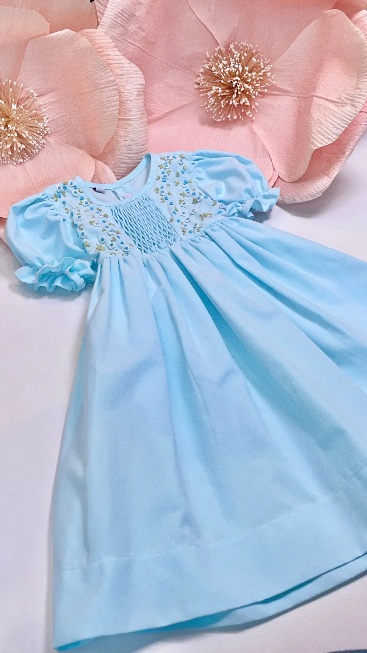 TURQUOISE ROSEBUD DRESS