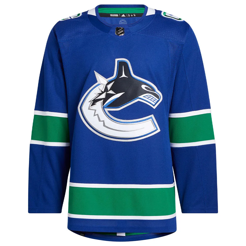 VANCOUVER CANUCKS ADIDAS ADIZERO PRIMEGREEN AUTHENTIC BLUE HOME JERSEY