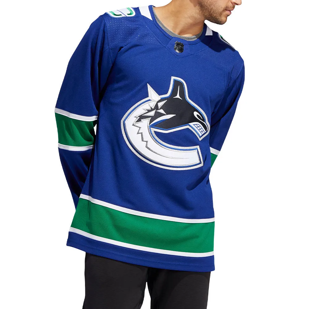 VANCOUVER CANUCKS ADIDAS ADIZERO PRIMEGREEN AUTHENTIC BLUE HOME JERSEY