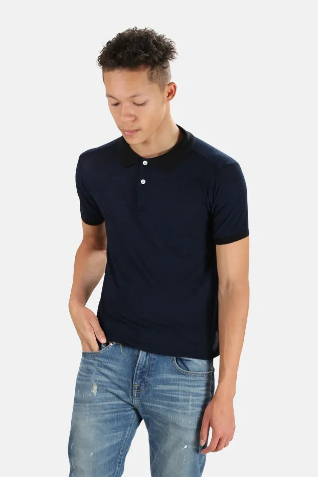 V::Room Navy Pique Polo