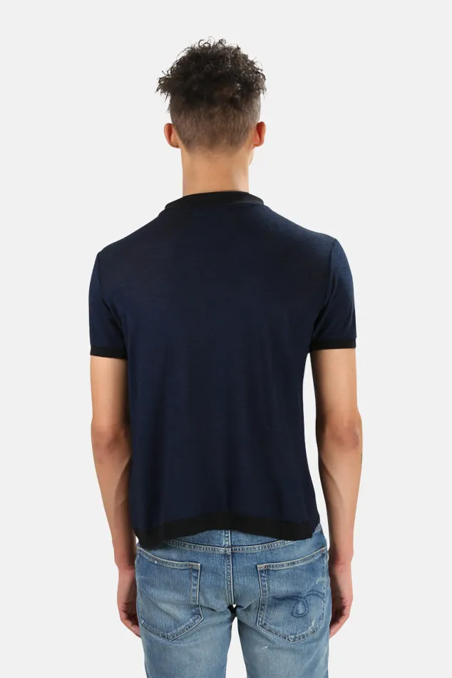 V::Room Navy Pique Polo