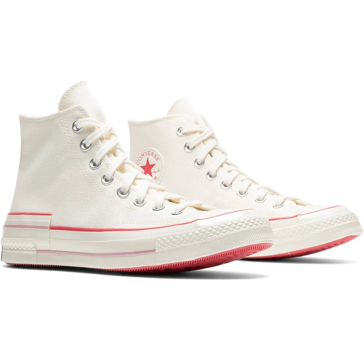 Women's Chuck 70 HI (Foundation +1 Detail) Egret/Carmine Pink