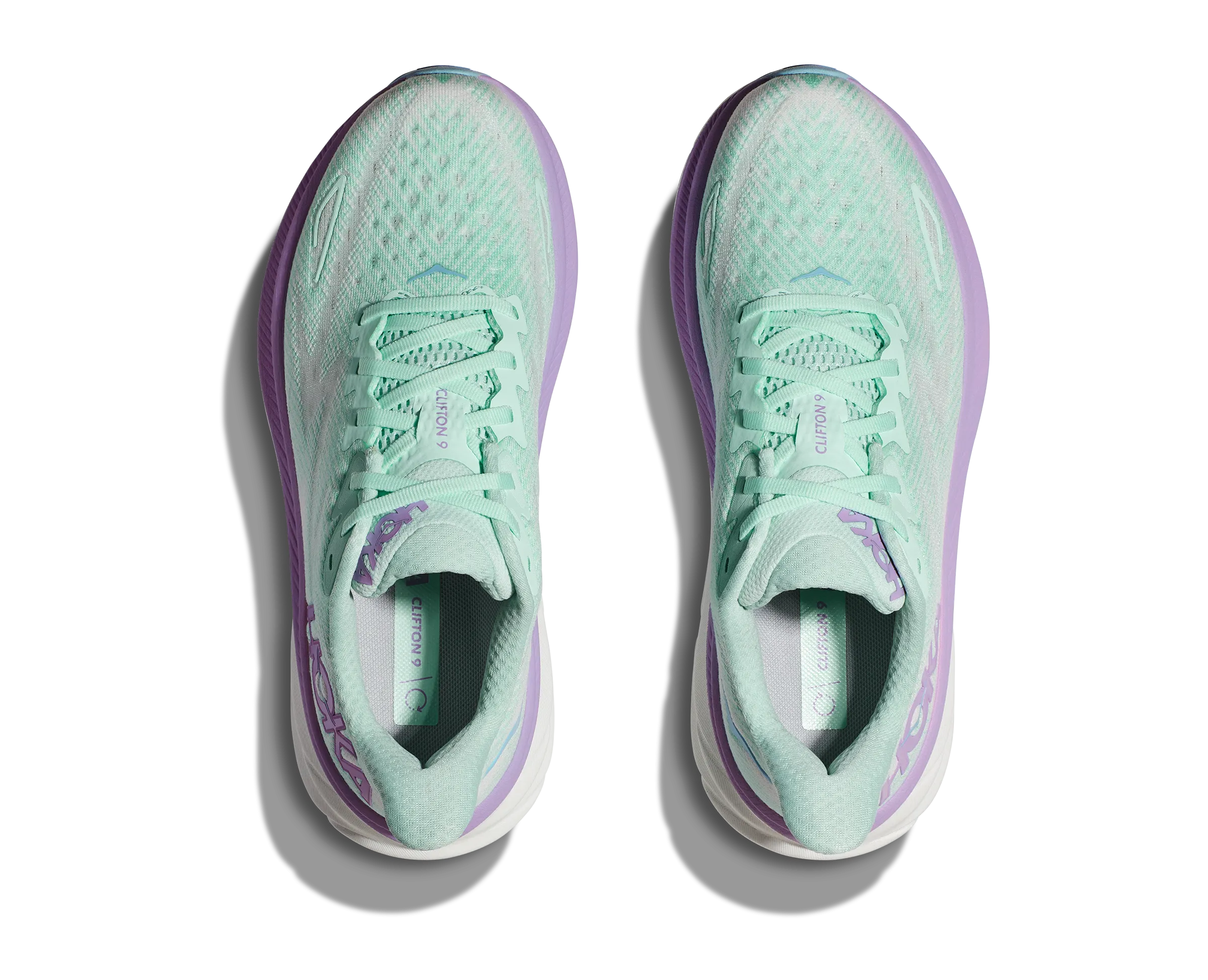 Women's Hoka Clifton 9 Color: Sunlit Ocean/Lilac Mist