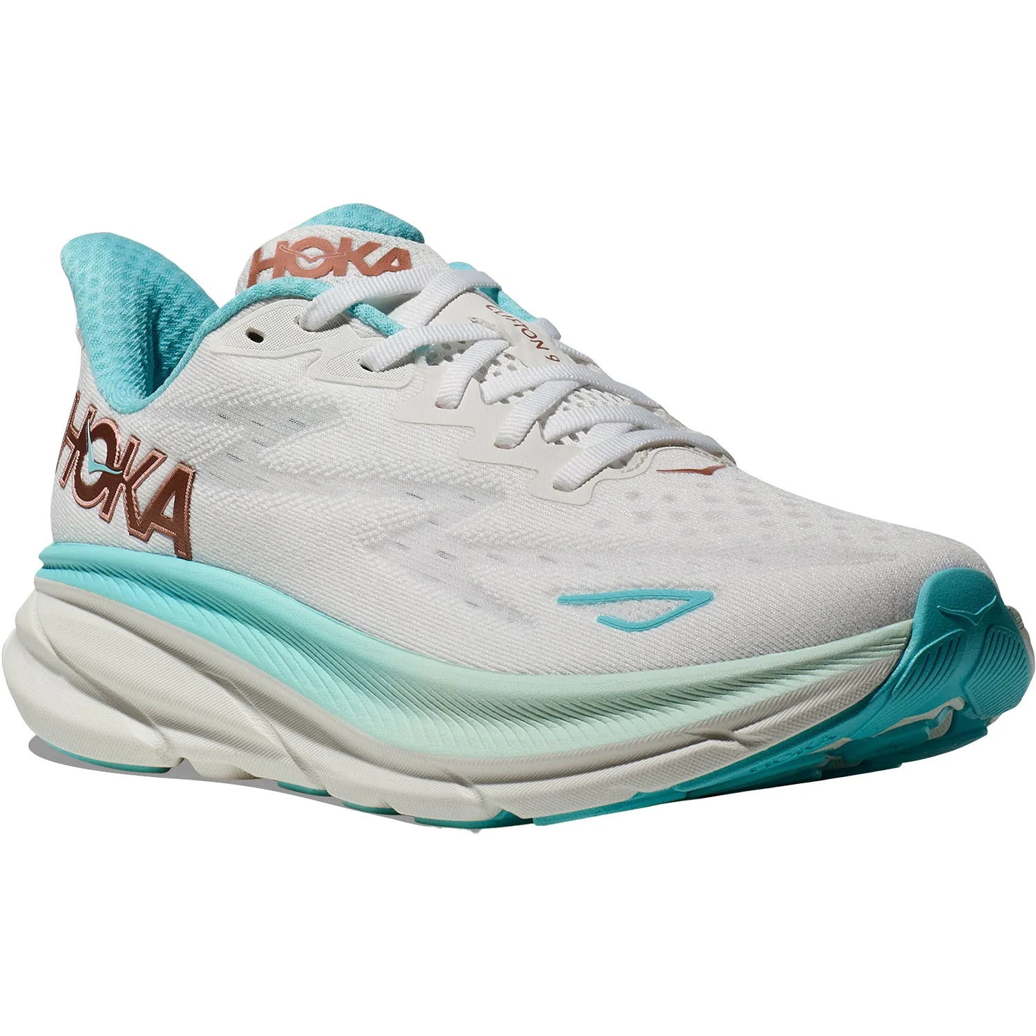 Women's Hoka Clifton 9 Frost/Rose Gold Mesh