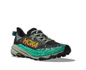 Women's Hoka Speedgoat 6 Color: Black / Aloe Vera