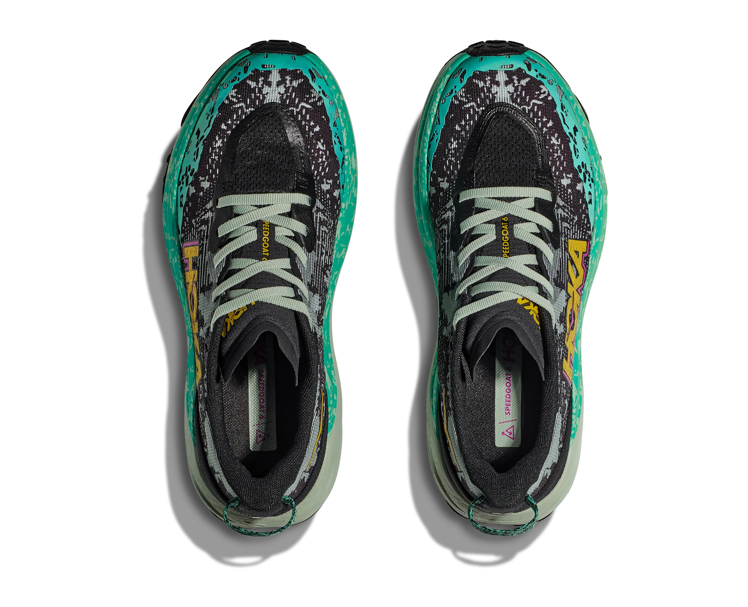 Women's Hoka Speedgoat 6 Color: Black / Aloe Vera